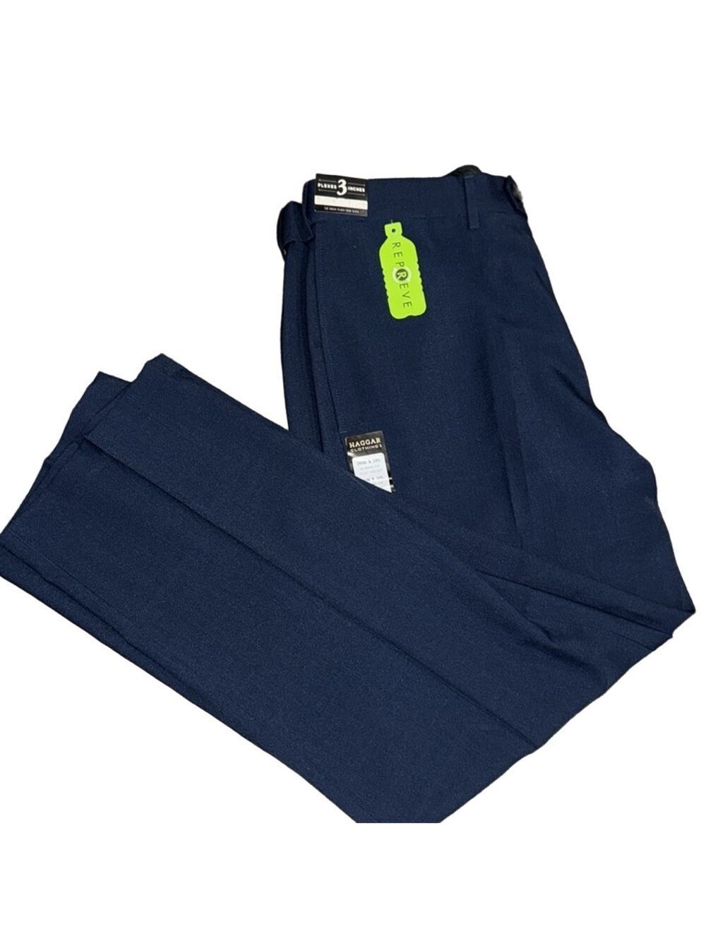 Haggar Mens Navy Dress Pants Classic Fit 36W 30L NWT